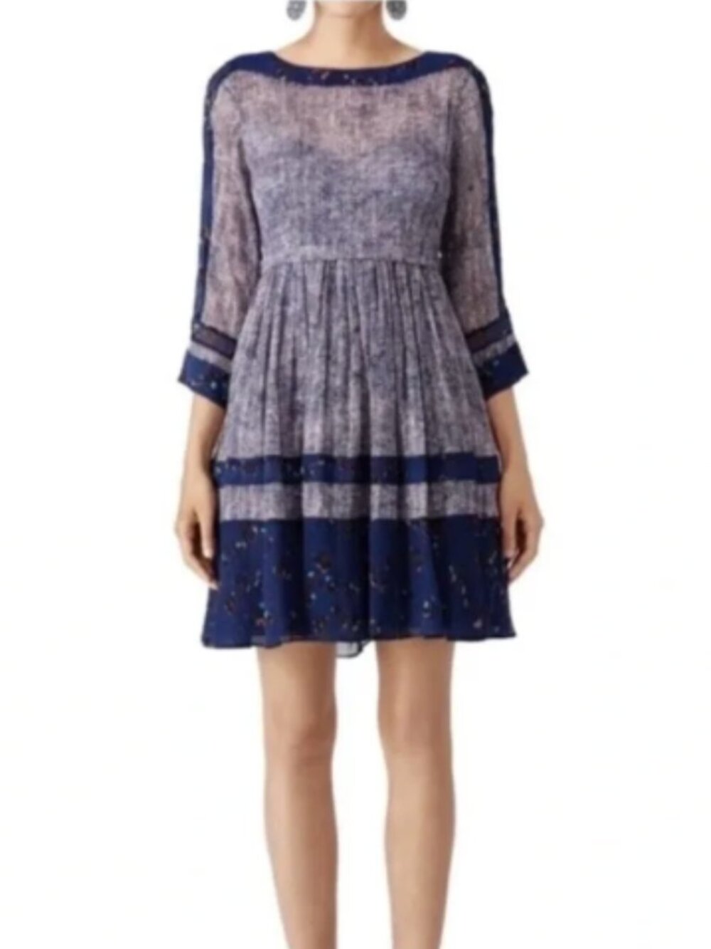 Rebecca Taylor Silk Long Sleeve Mini Dress